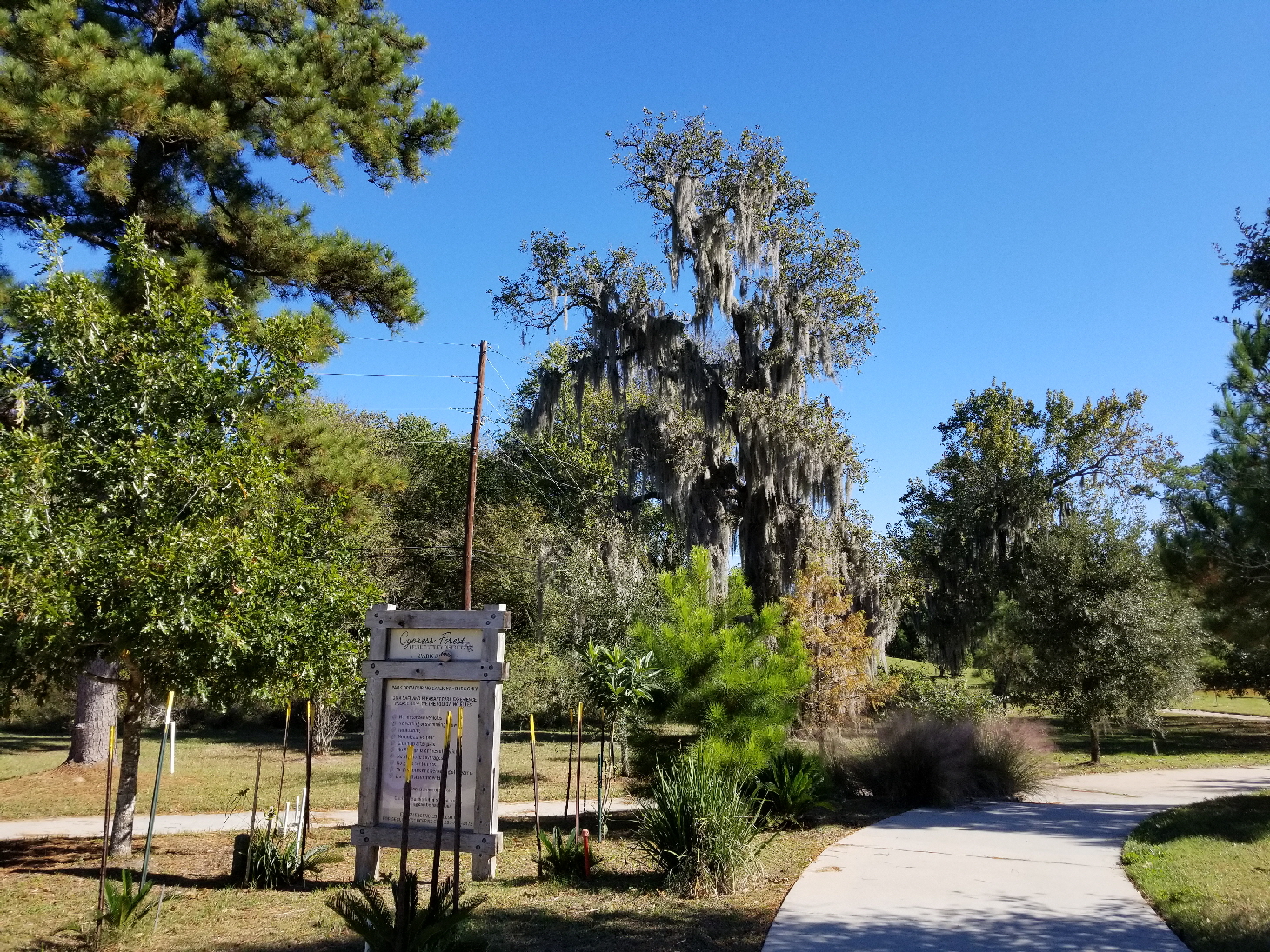 Cypress Forest Park welcome sign  